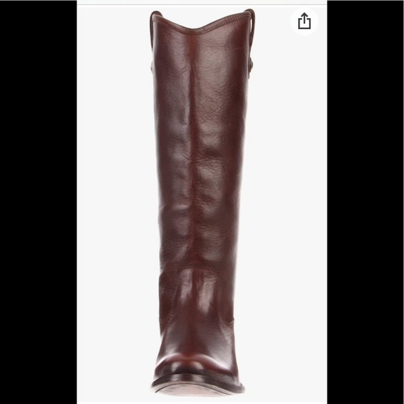 NEW FRYE Melissa Button 2 Riding Boots Dark Brown Distressed Leather Size 7.5 - Picture 3 of 11